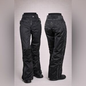 Jet Set Black Embellished Women's Ski Pants